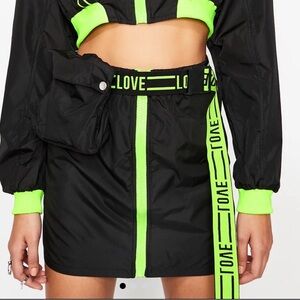 Black Skirt with Neon Green Accent